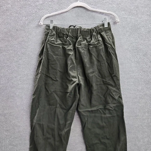 Vince Women Pants Medium Green Cropped Drawstring Pockets High Rise 22 in Inseam - Picture 8 of 12